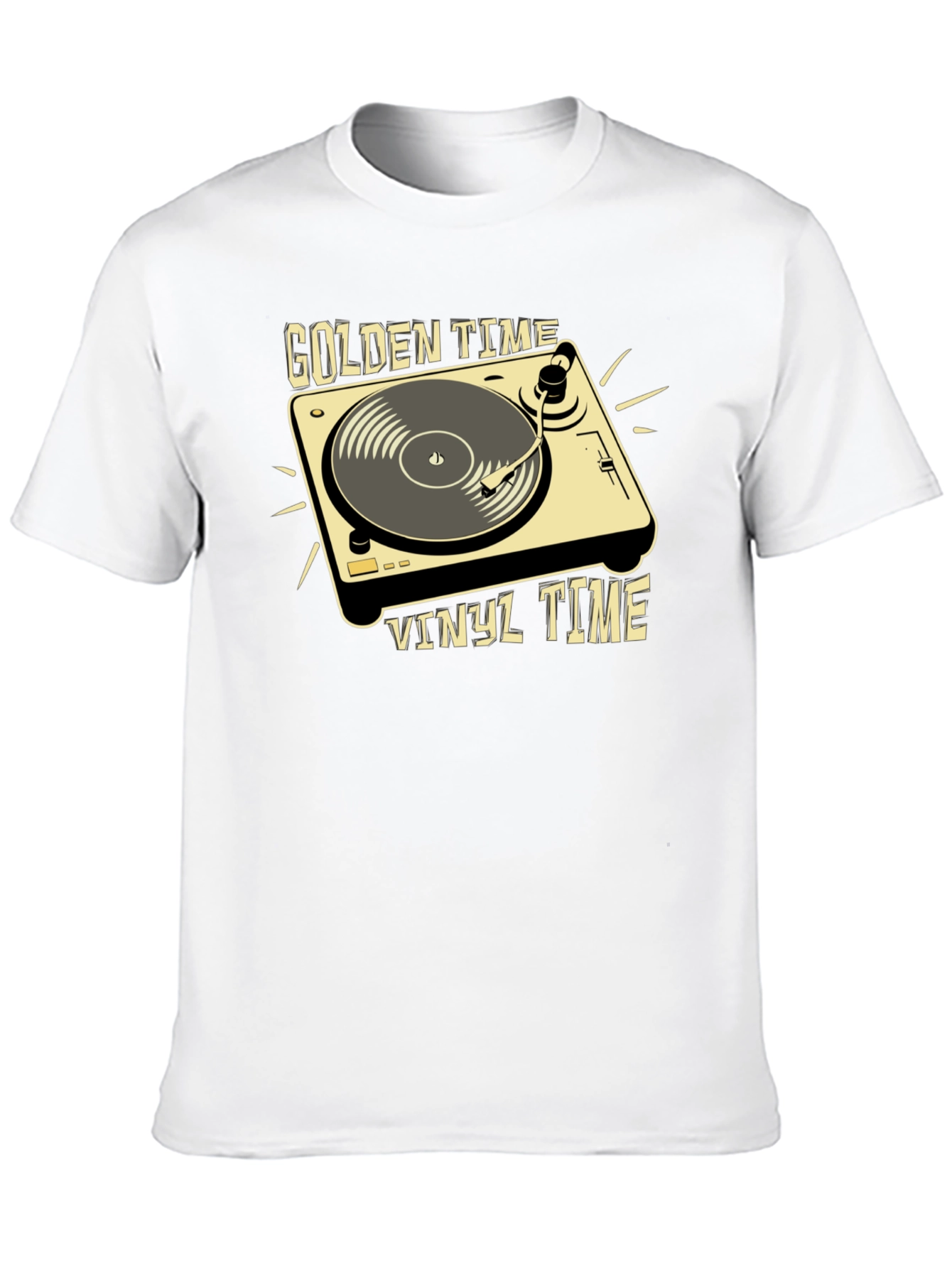 Golden Vinyl Time T-Shirt: Classic Music Lover Tee
