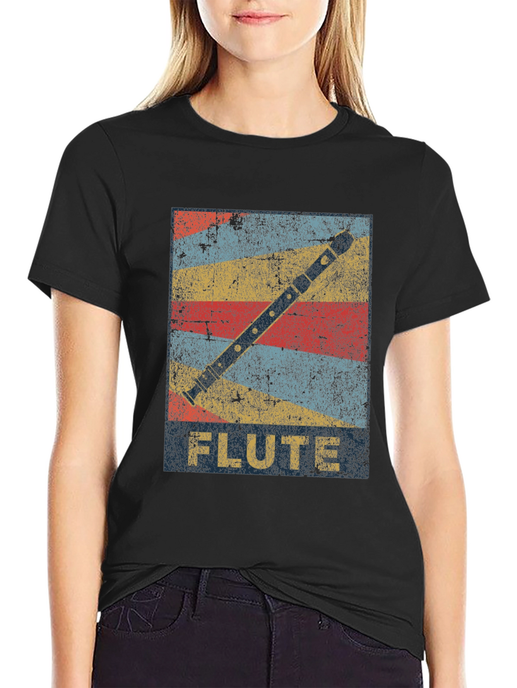 Retro Flute Graphic T-Shirt - Music Lover Tee