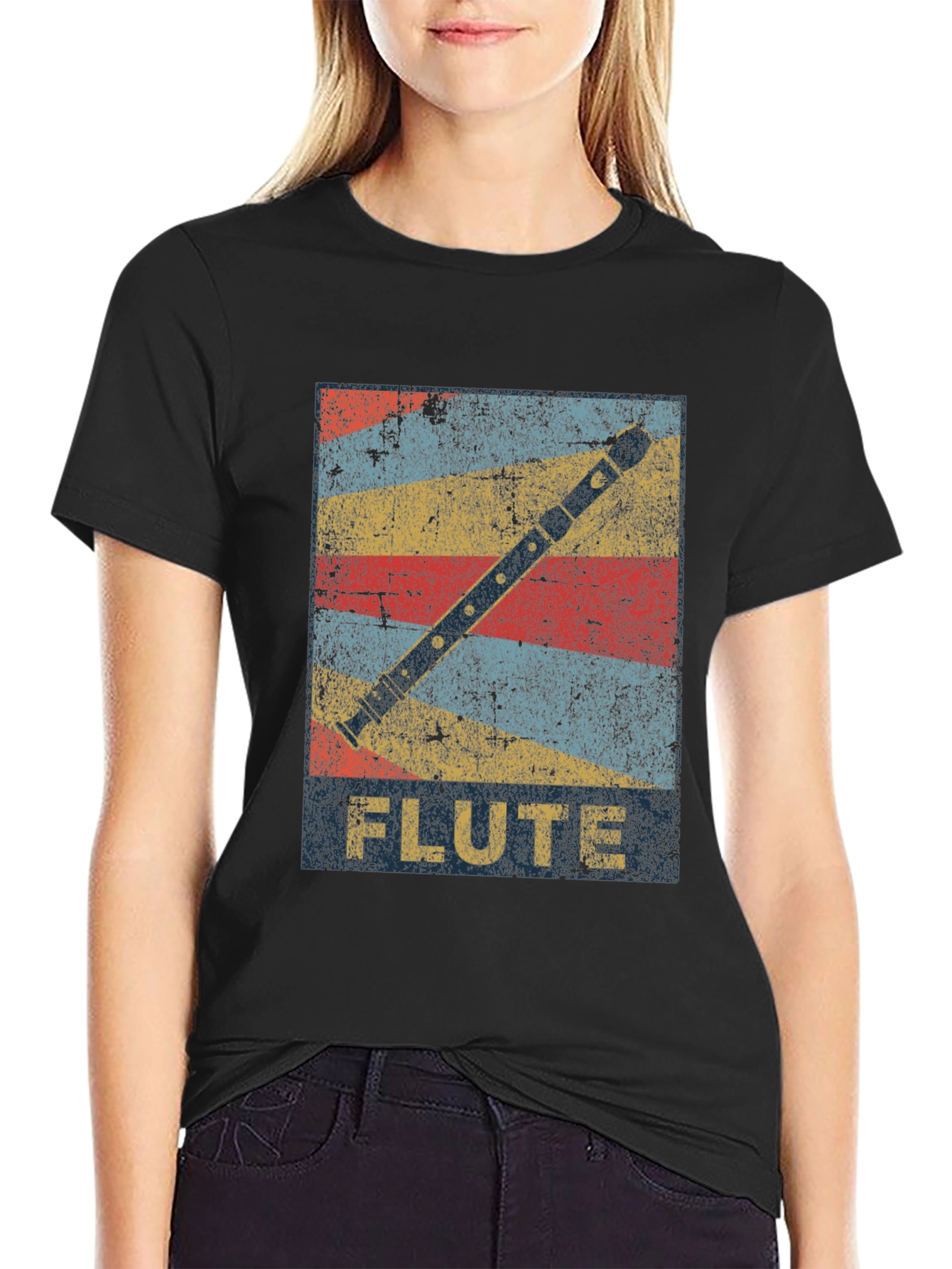Retro Flute Graphic T-Shirt - Music Lover Tee