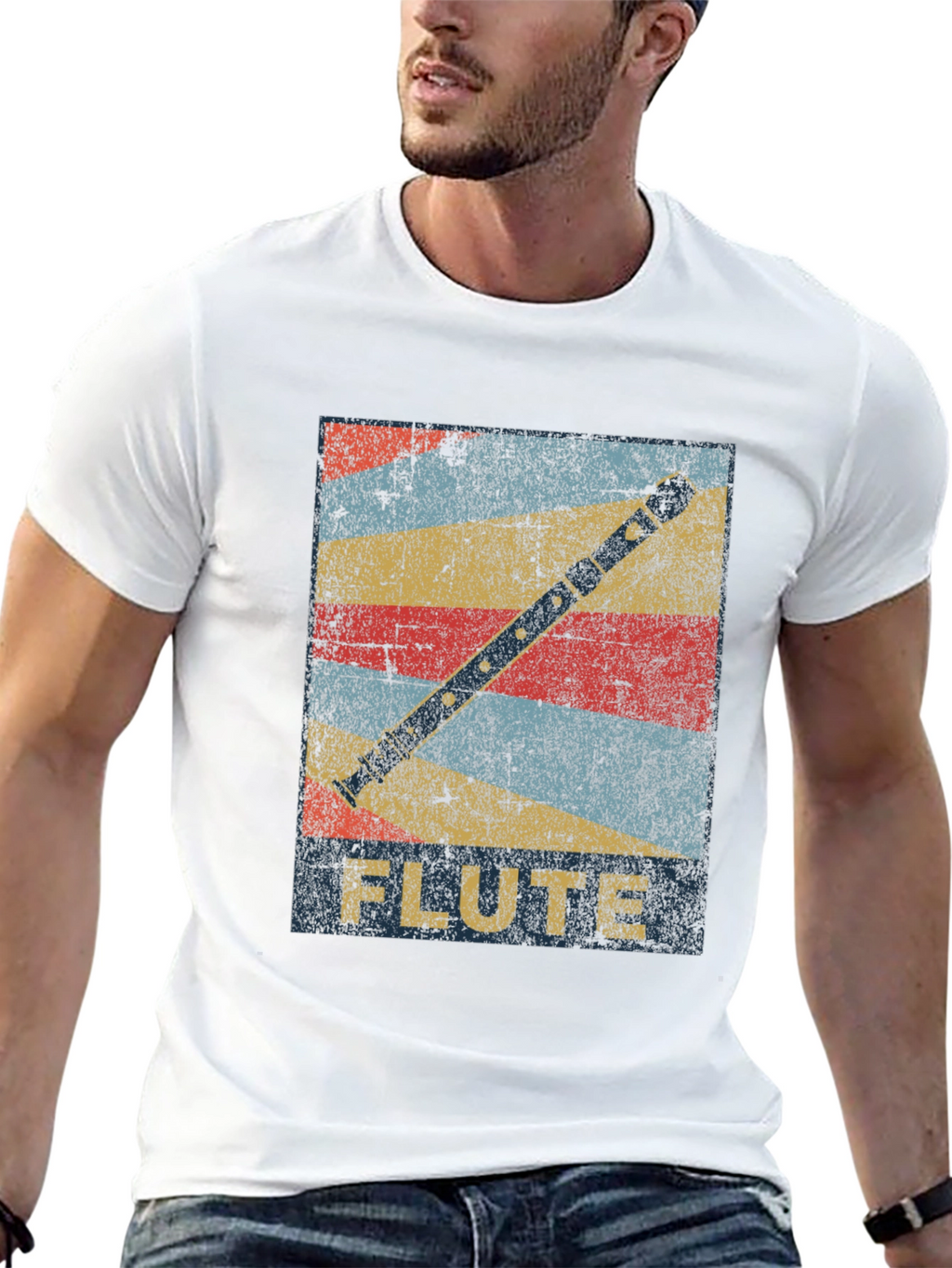 Retro Flute Graphic T-Shirt - Music Lover Tee