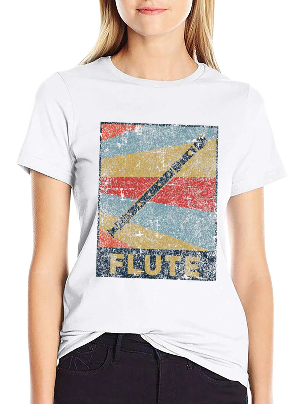 Retro Flute Graphic T-Shirt - Music Lover Tee