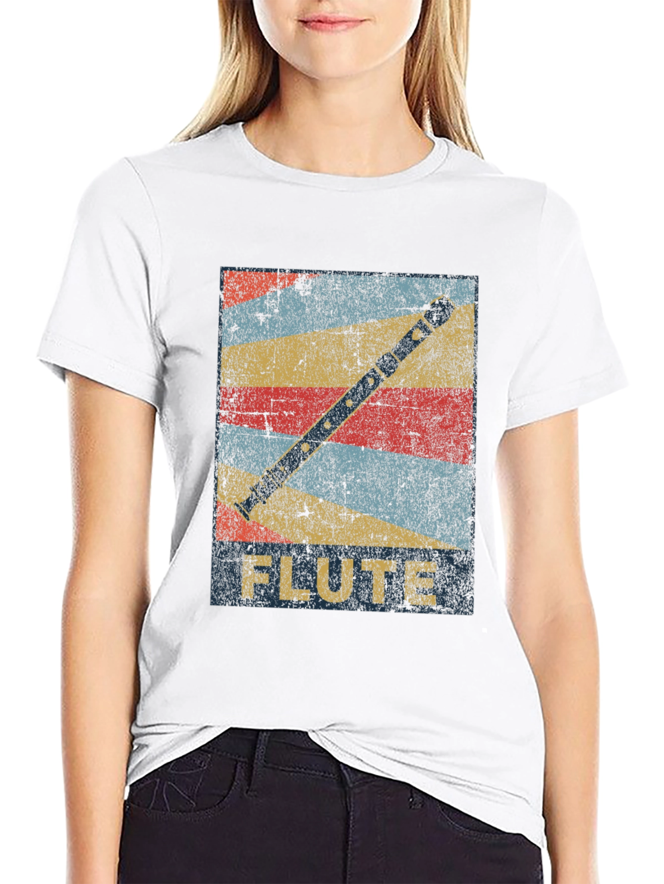 Retro Flute Graphic T-Shirt - Music Lover Tee
