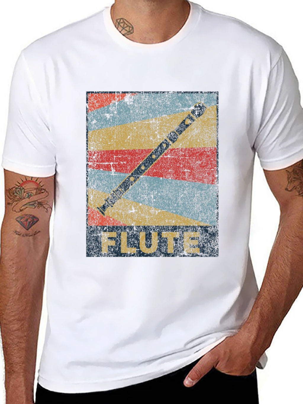 Retro Flute Graphic T-Shirt - Music Lover Tee