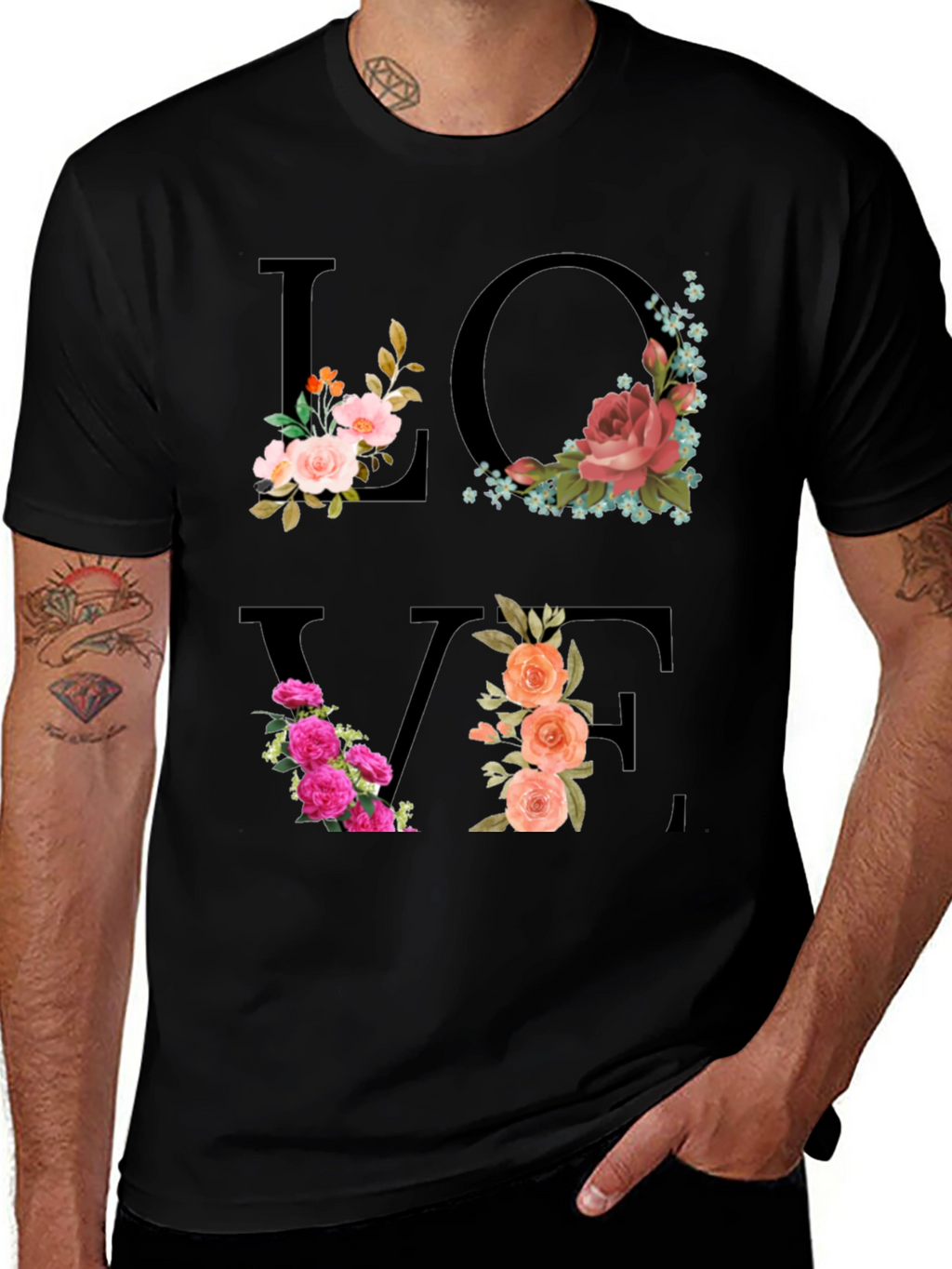 Floral Love T-Shirt - Stylish Graphic Tee