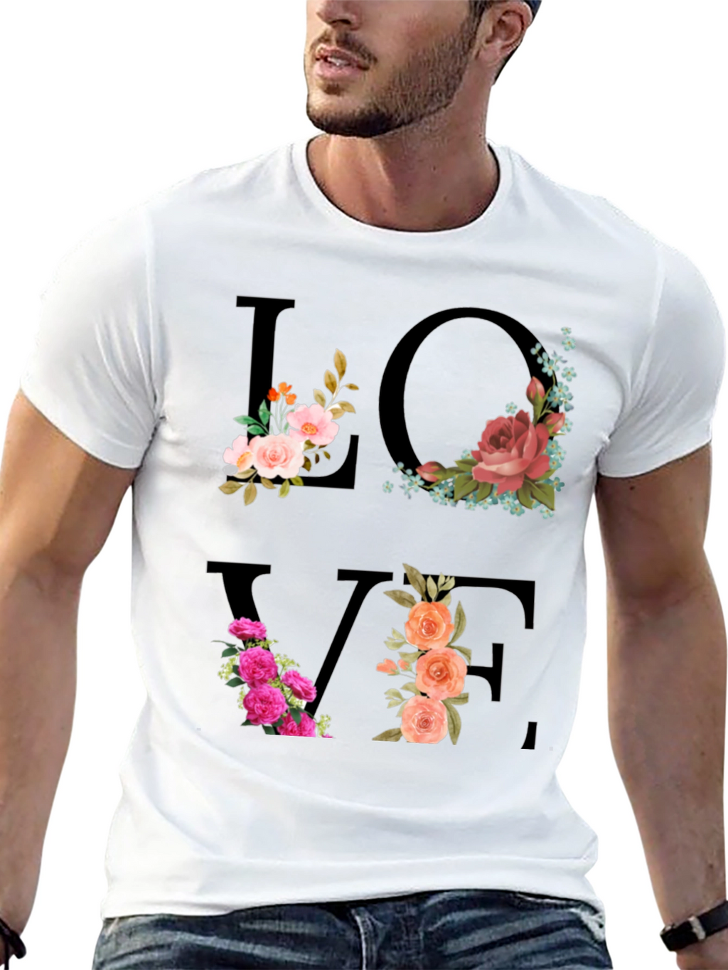 Floral Love T-Shirt - Stylish Graphic Tee