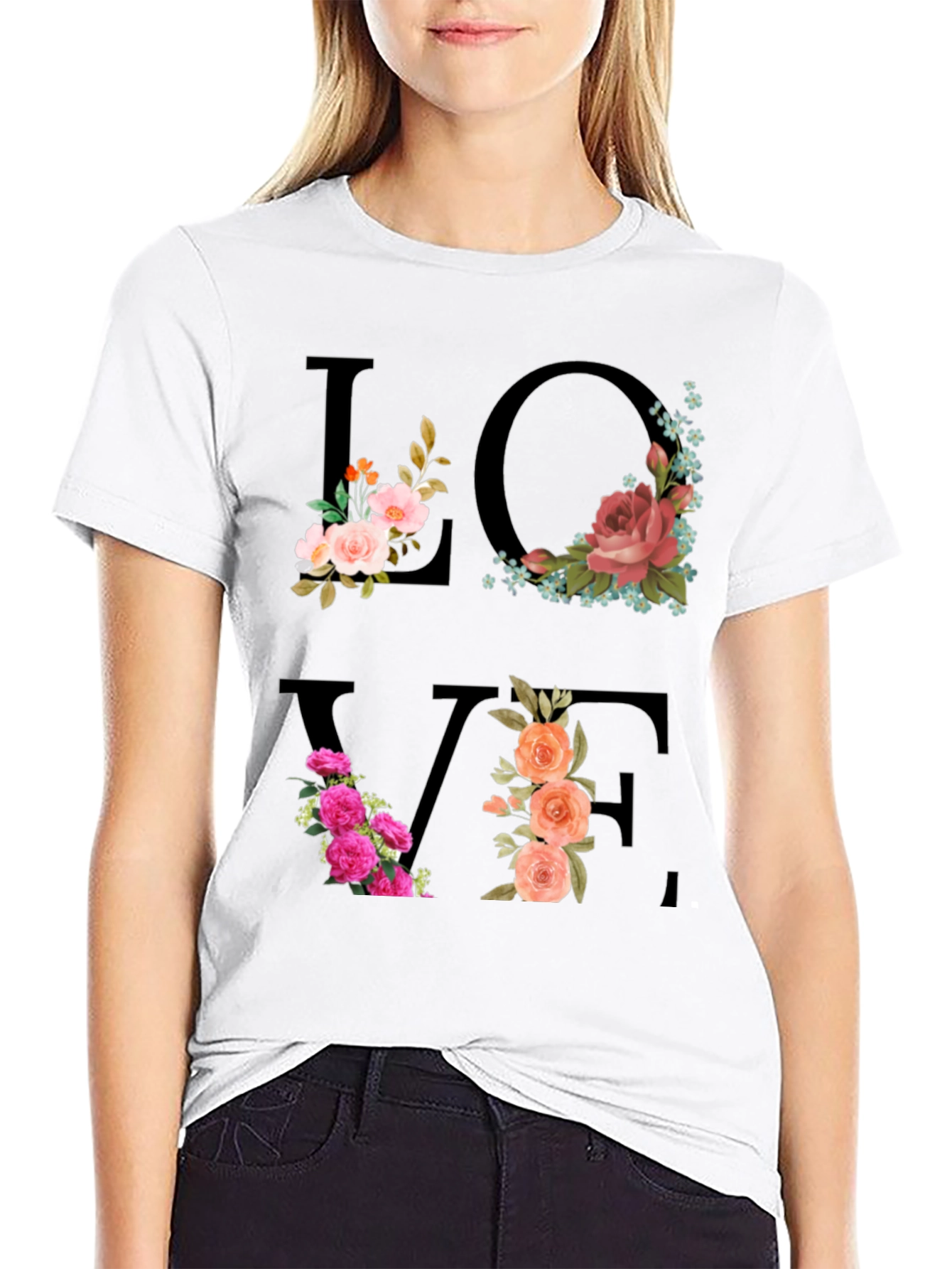 Floral Love T-Shirt - Stylish Graphic Tee