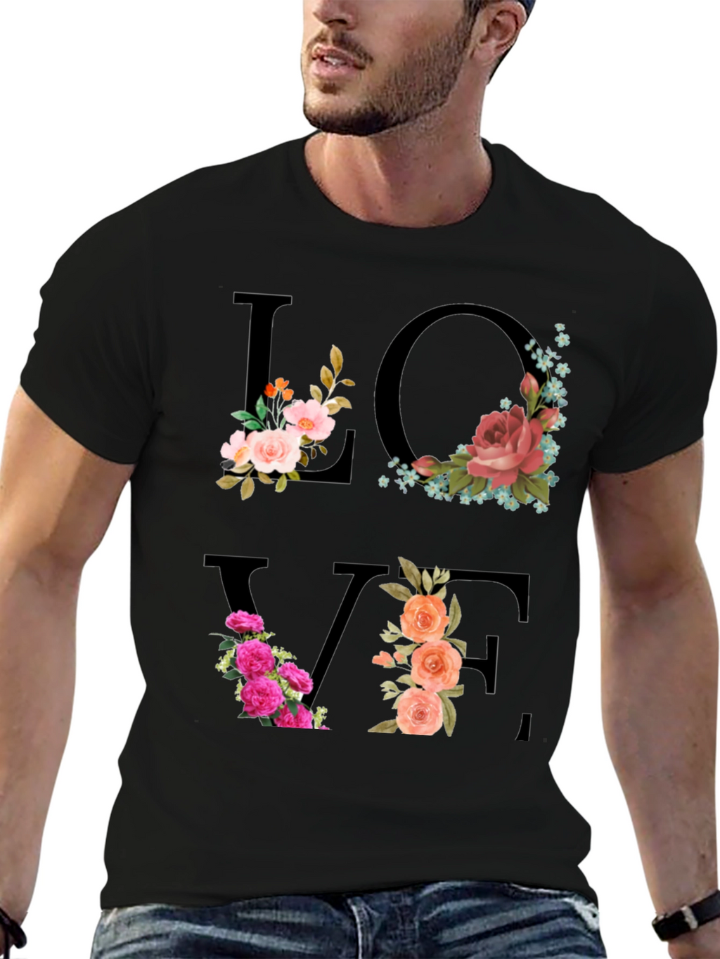 Floral Love T-Shirt - Stylish Graphic Tee