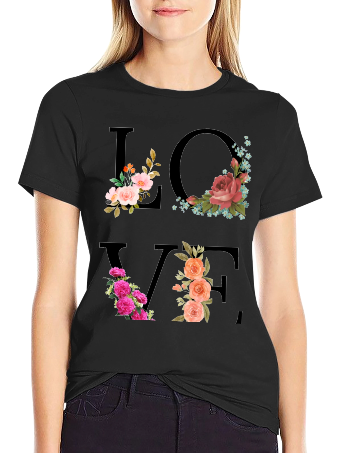 Floral Love T-Shirt - Stylish Graphic Tee
