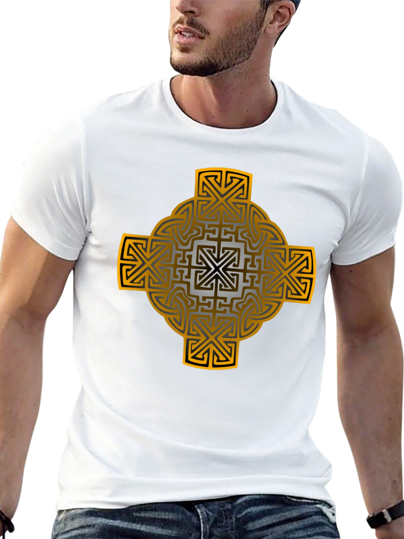 Celtic Cross Graphic Tee - Black