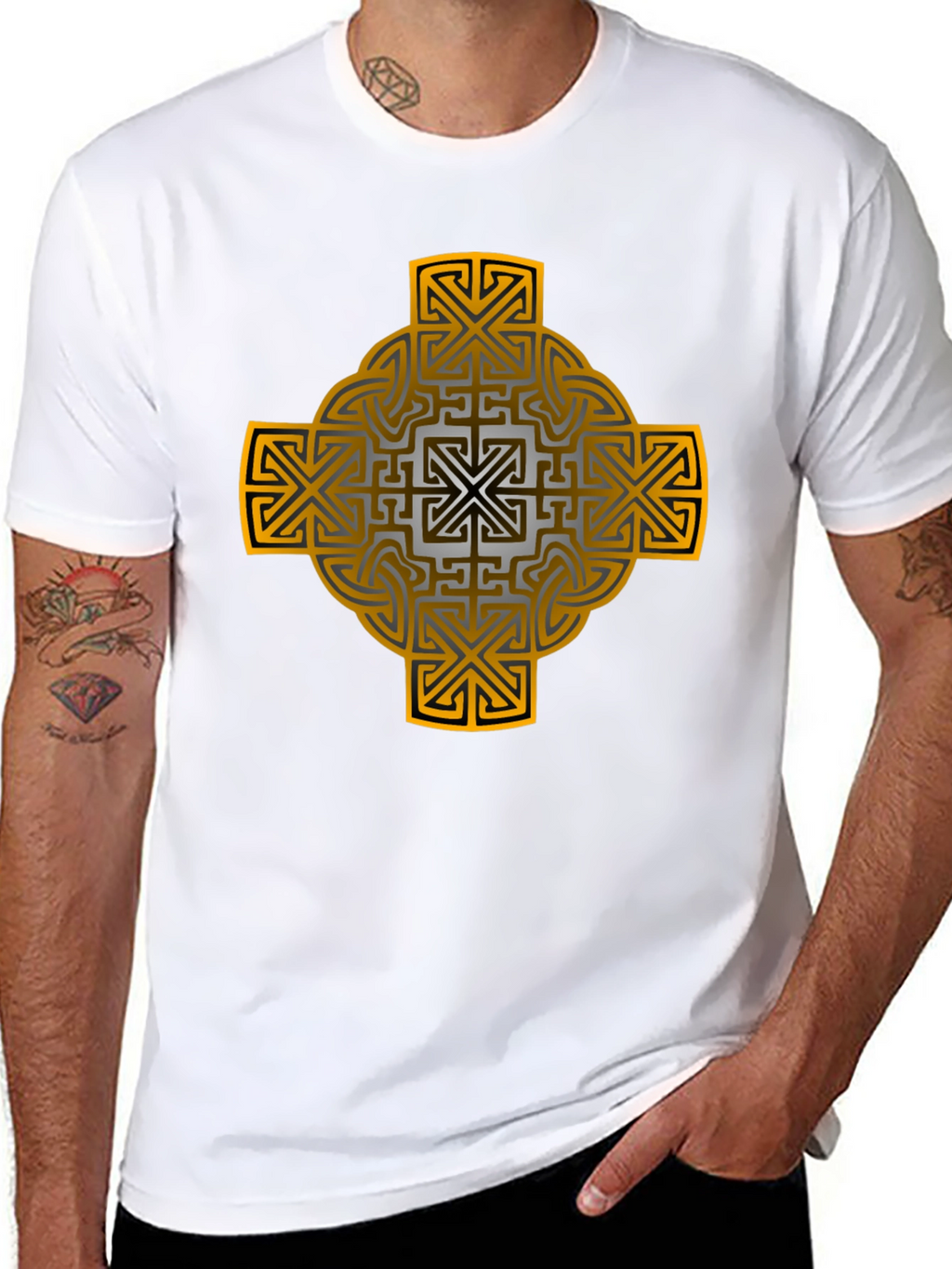Celtic Cross Graphic Tee - Black