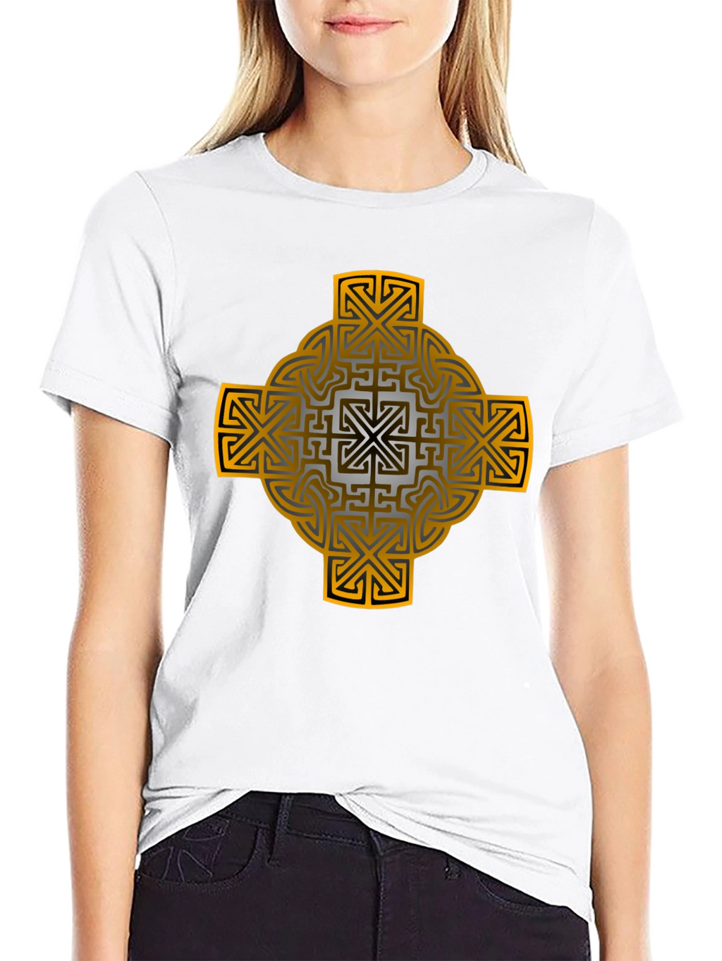 Celtic Cross Graphic Tee - Black