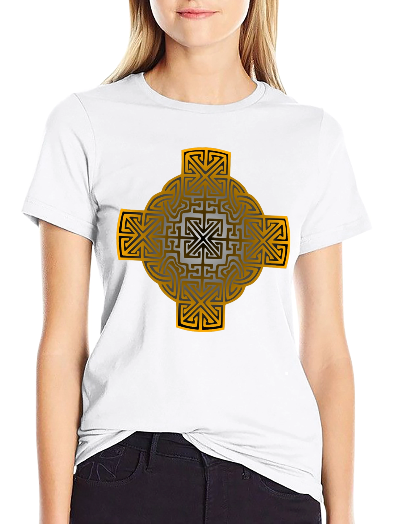 Celtic Cross Graphic Tee - Black