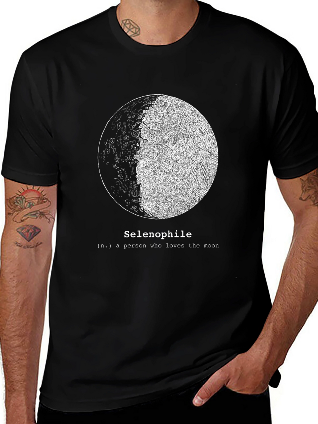 Selenophile Moon Lover Black T-Shirt