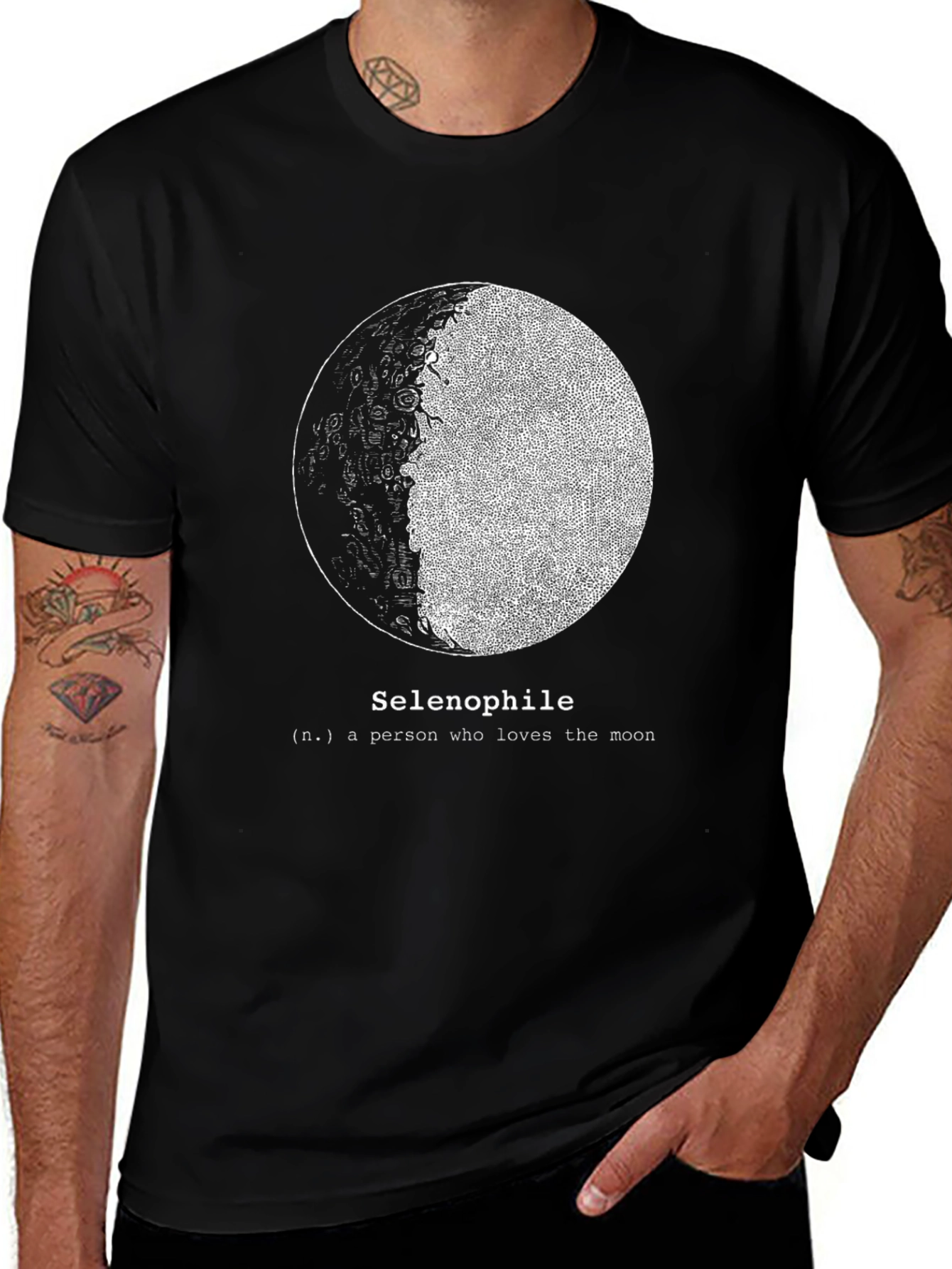Selenophile Moon Lover Black T-Shirt