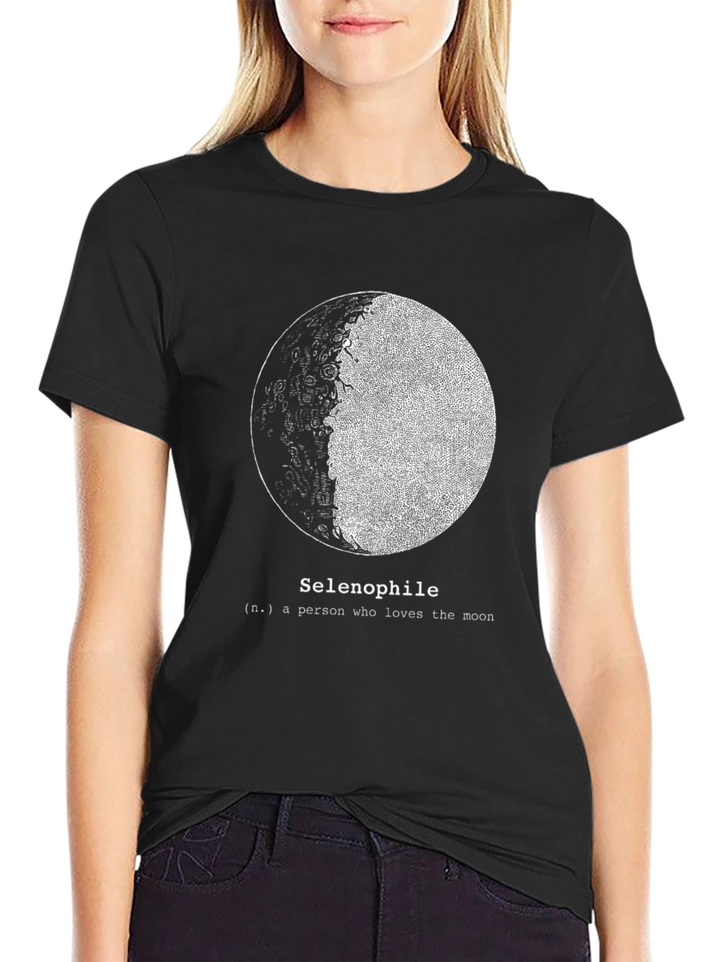 Selenophile Moon Lover Black T-Shirt