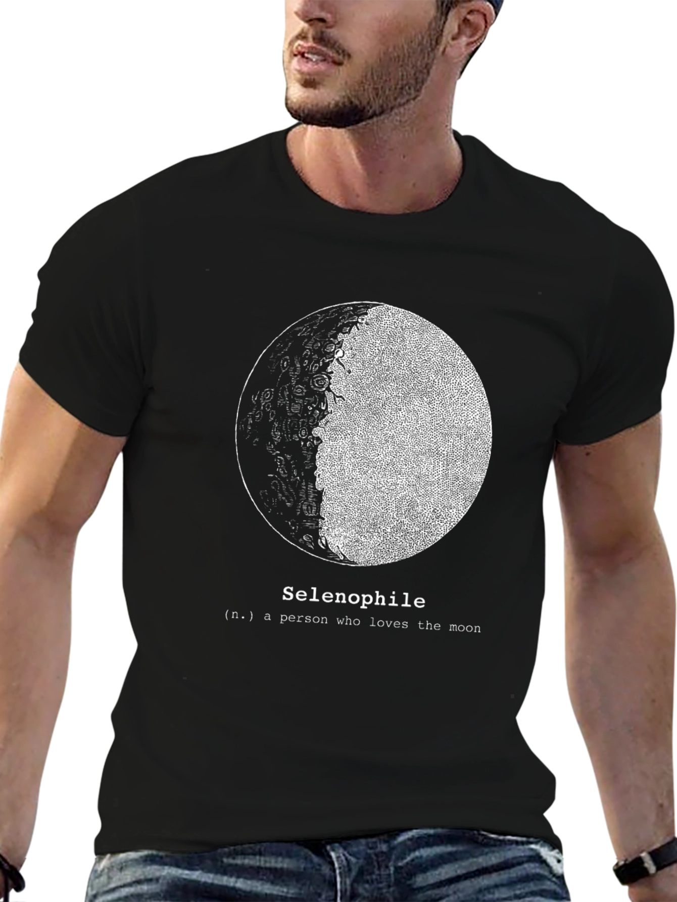 Selenophile Moon Lover Black T-Shirt