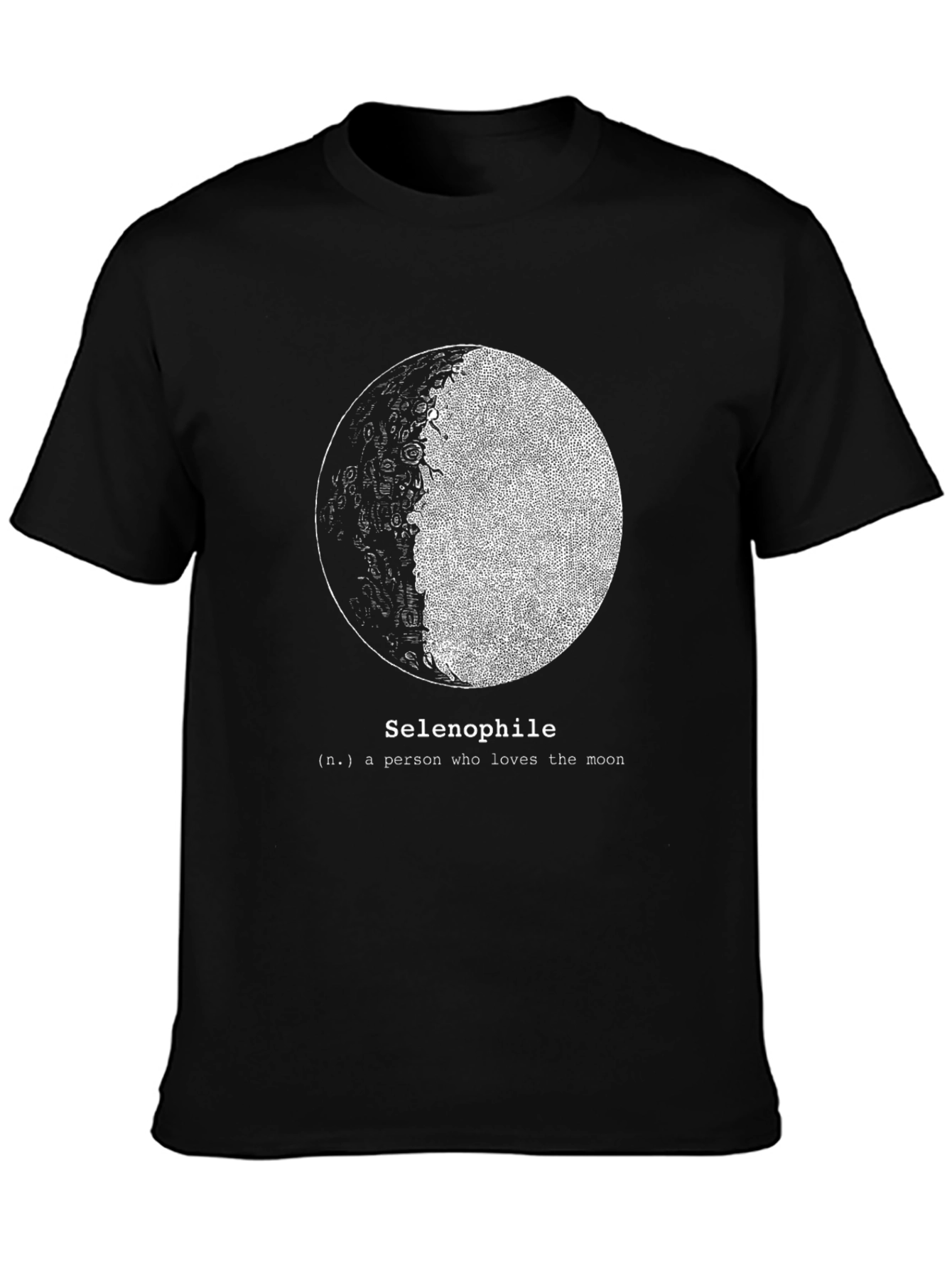 Selenophile Moon Lover Black T-Shirt