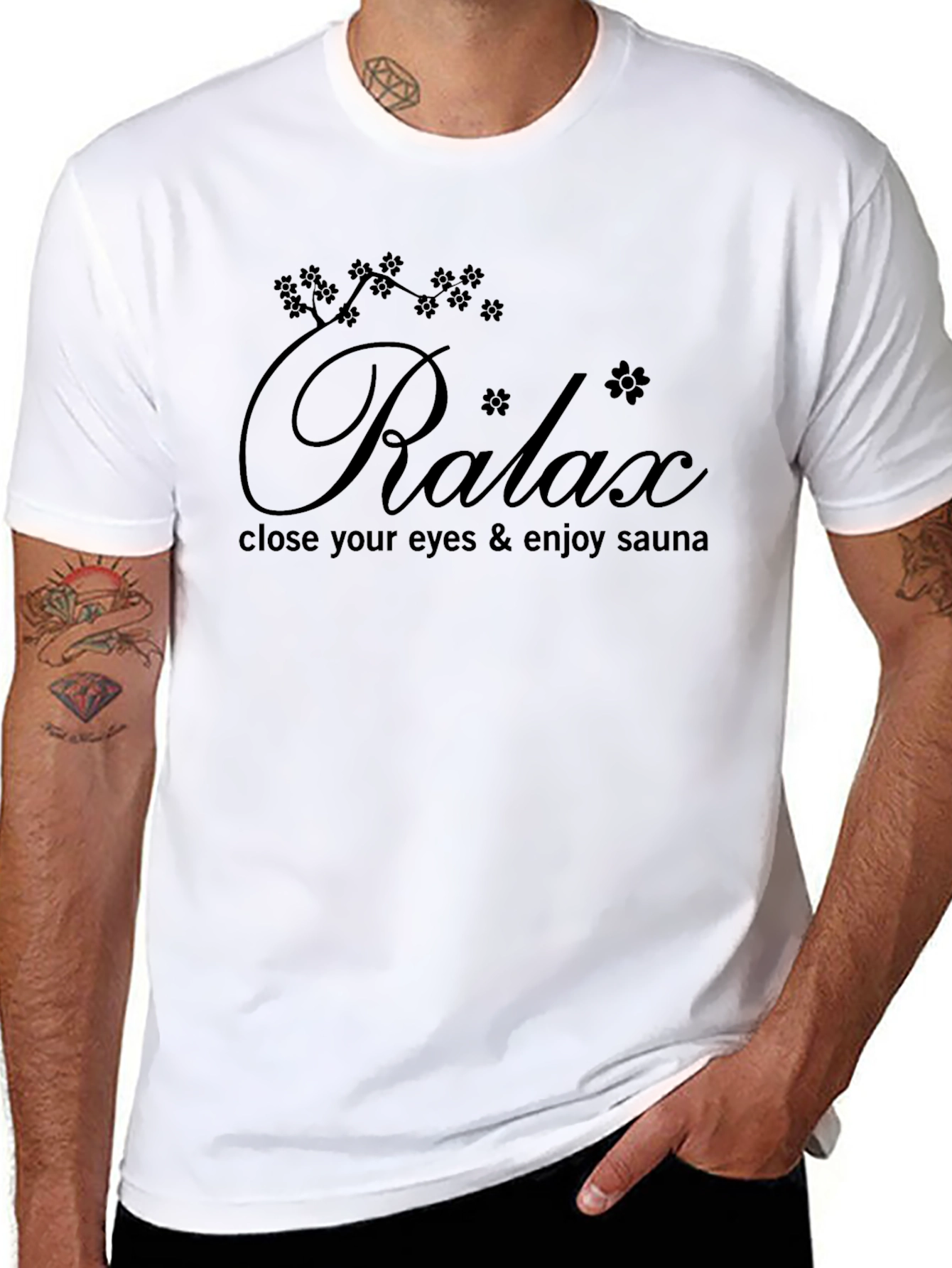 Relax Sauna T-Shirt - Black Graphic Tee