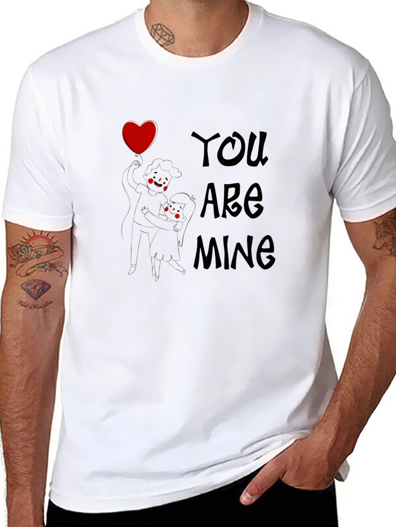 You Are Mine Graphic Tee - Love Design T-Shirt