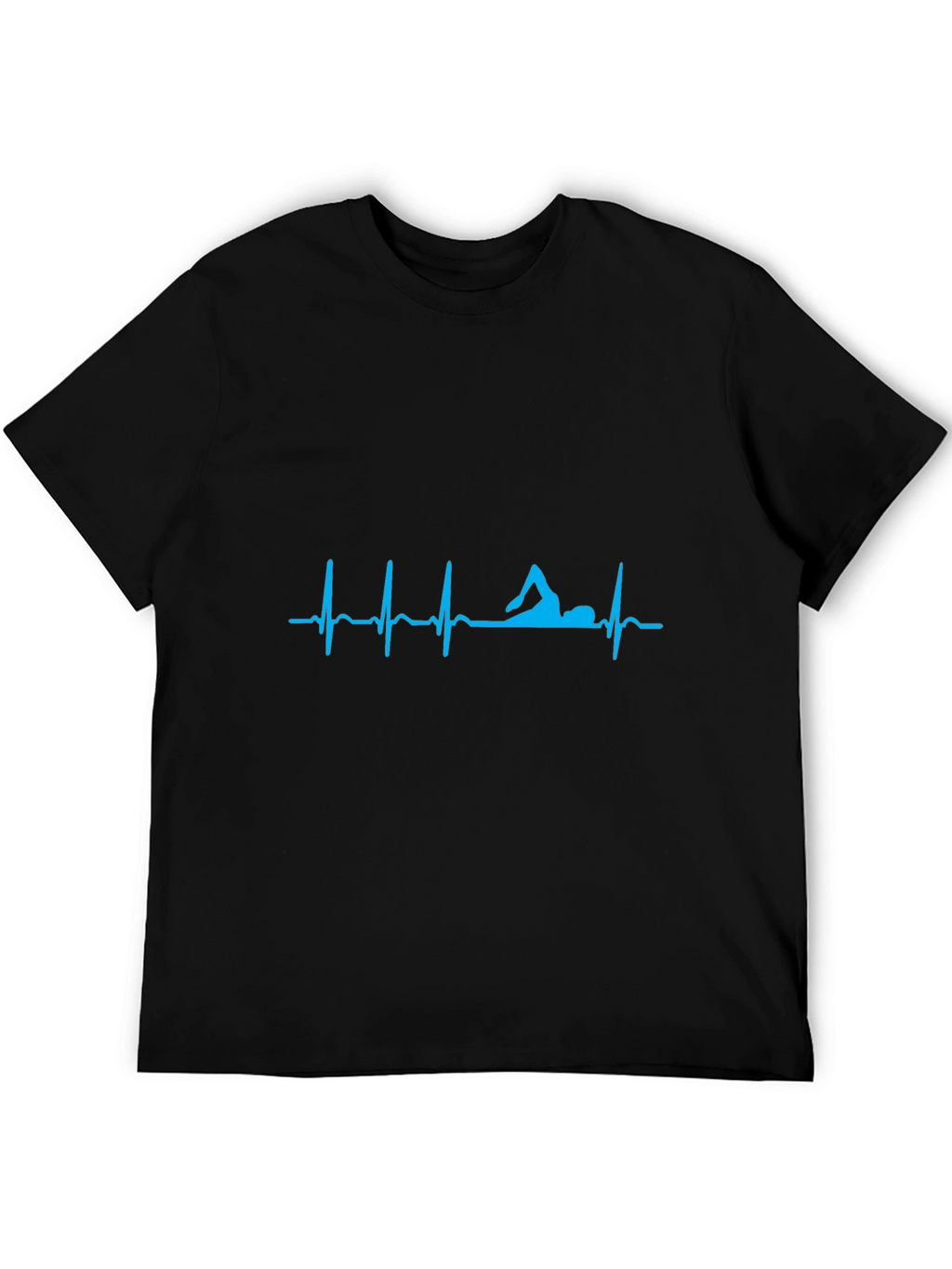 Swimmer Heartbeat T-Shirt - Black Cotton Tee