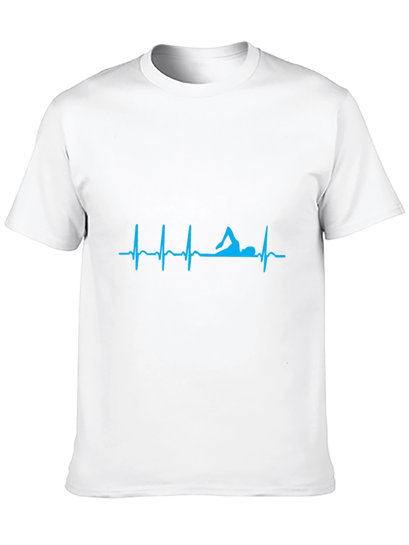 Swimmer Heartbeat T-Shirt - Black Cotton Tee