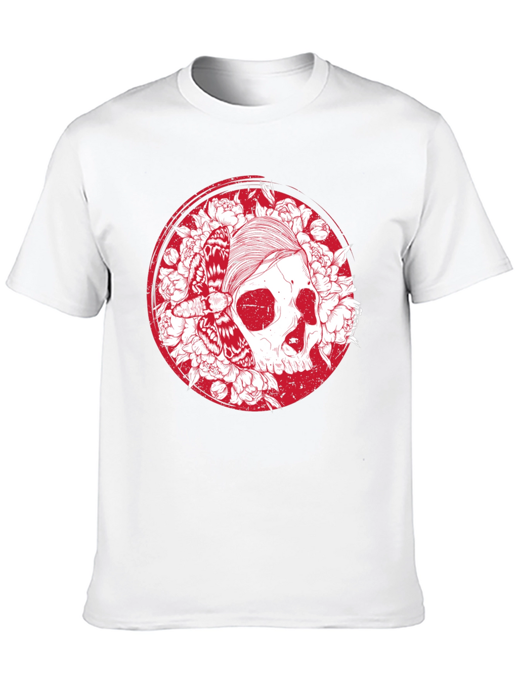 Skull & Moth Graphic T-Shirt - Black