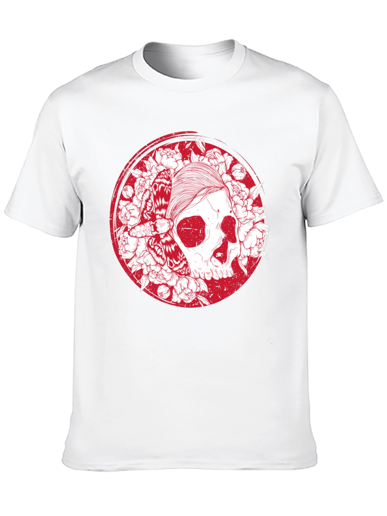 Skull & Moth Graphic T-Shirt - Black