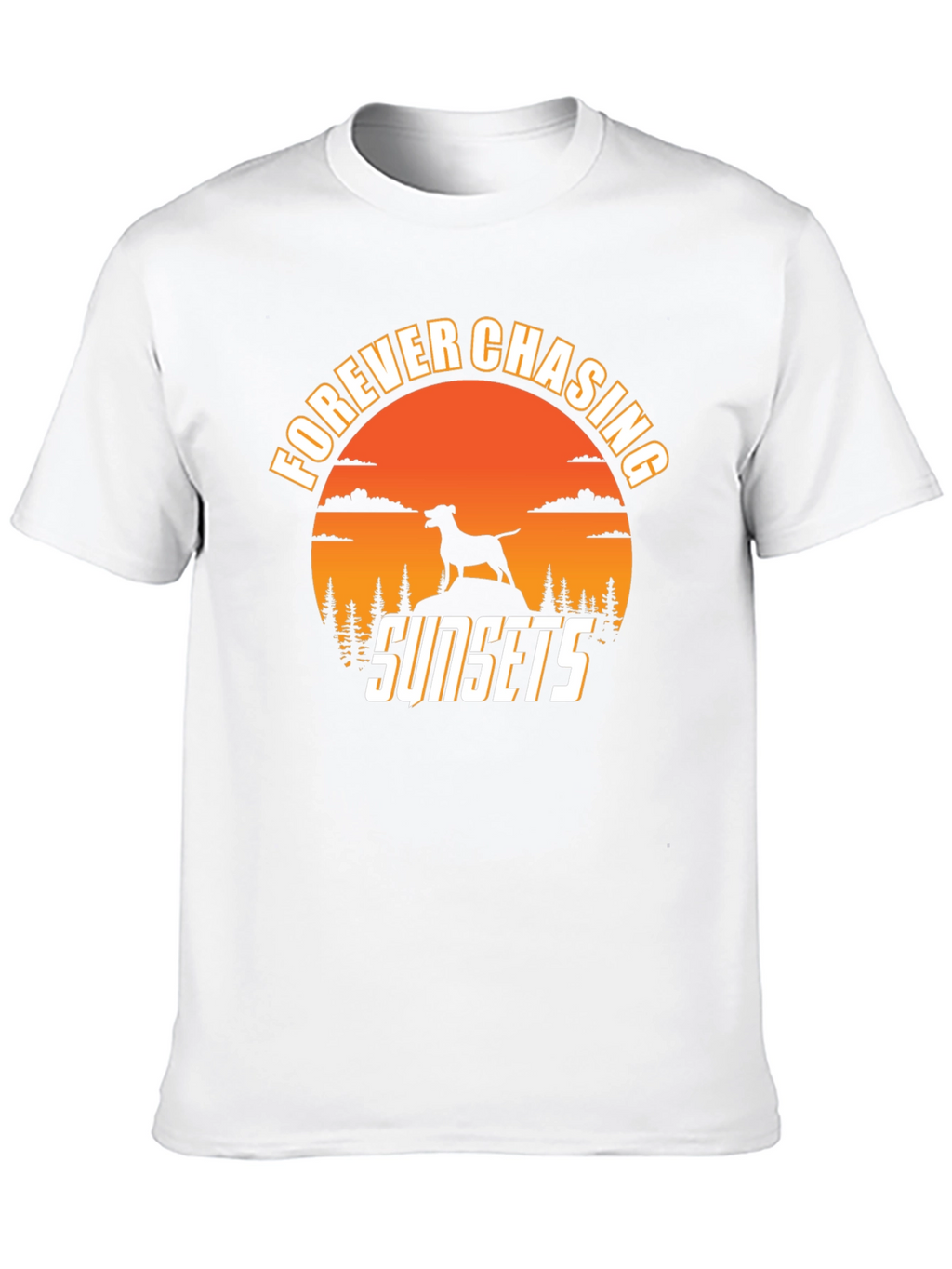 Forever Chasing Sunsets Dog Silhouette Tee