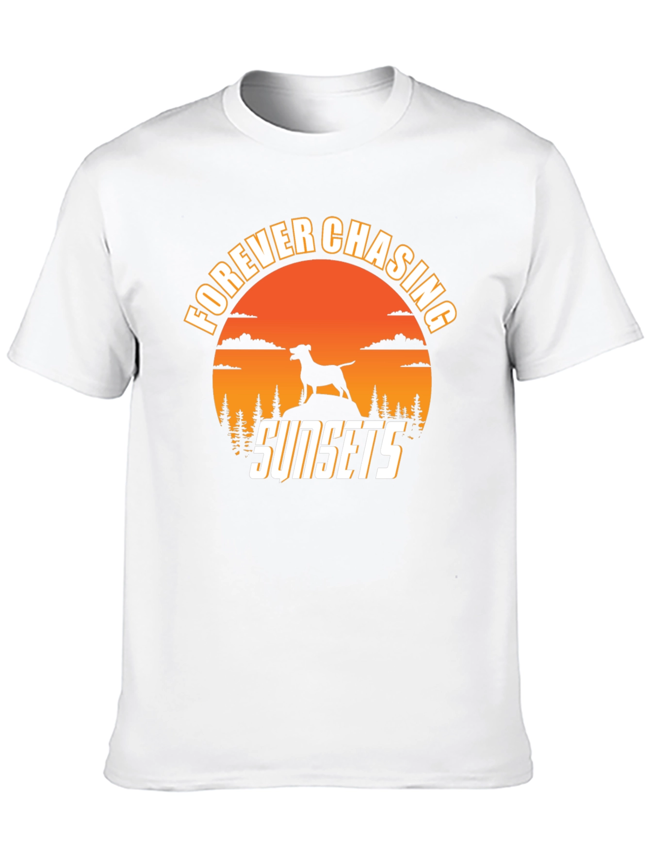 Forever Chasing Sunsets Dog Silhouette Tee