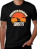 Forever Chasing Sunsets Dog Silhouette Tee
