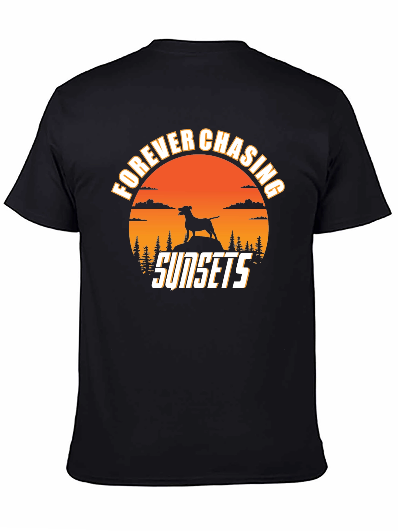 Forever Chasing Sunsets Dog Silhouette Tee