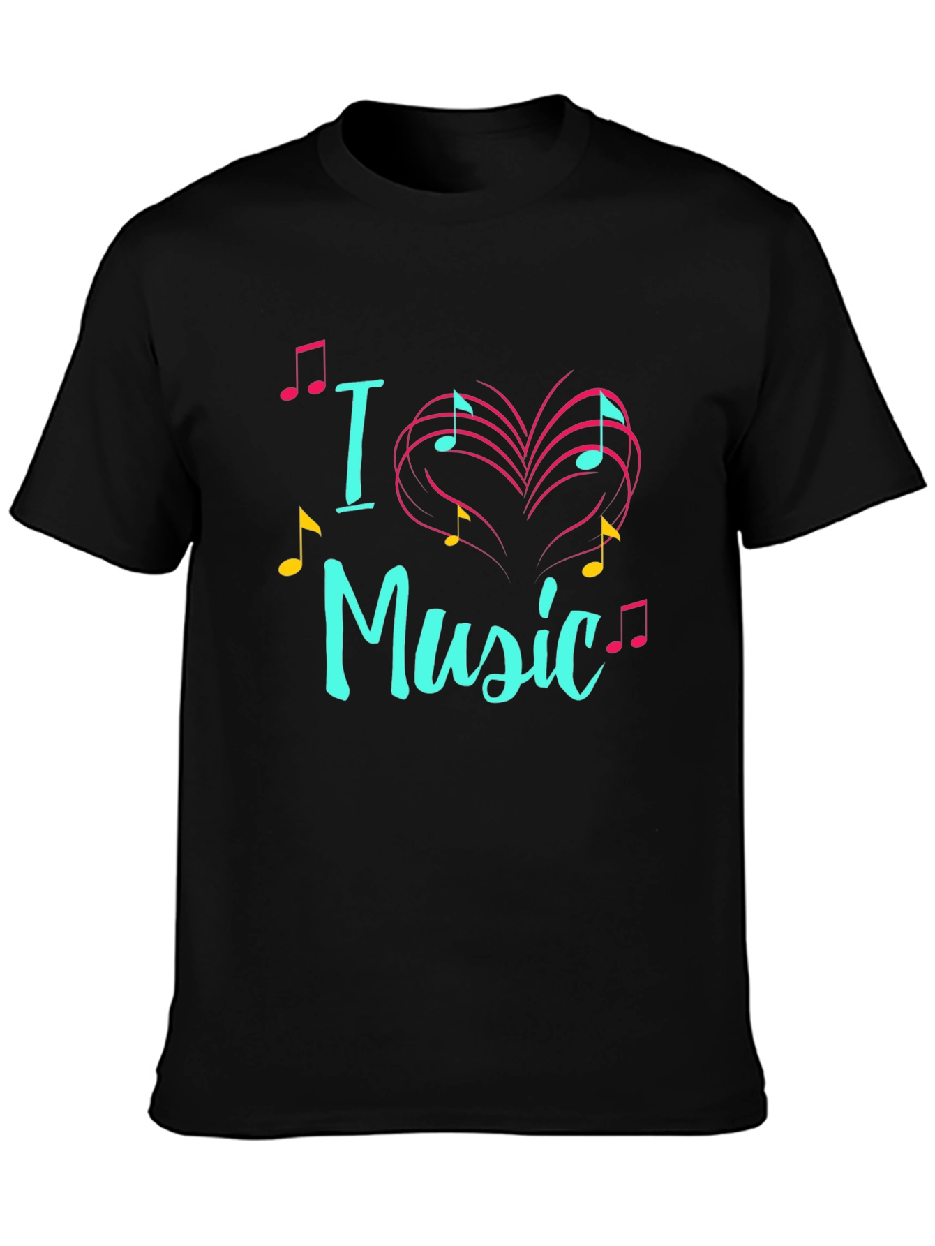 I Love Music T-Shirt Musical Heart Design