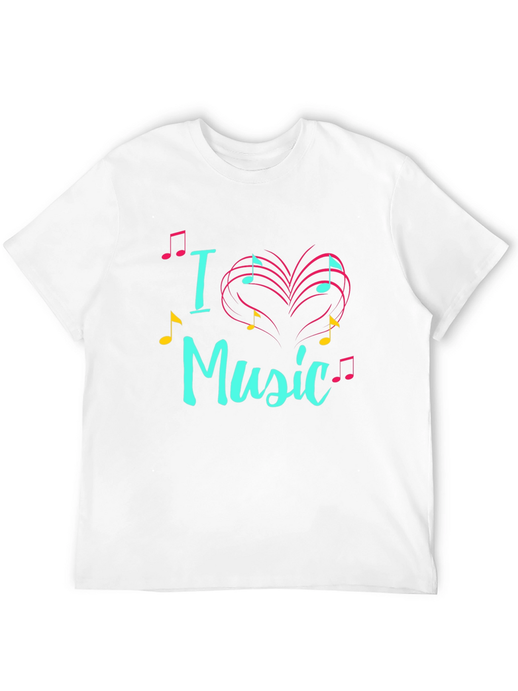 I Love Music T-Shirt Musical Heart Design