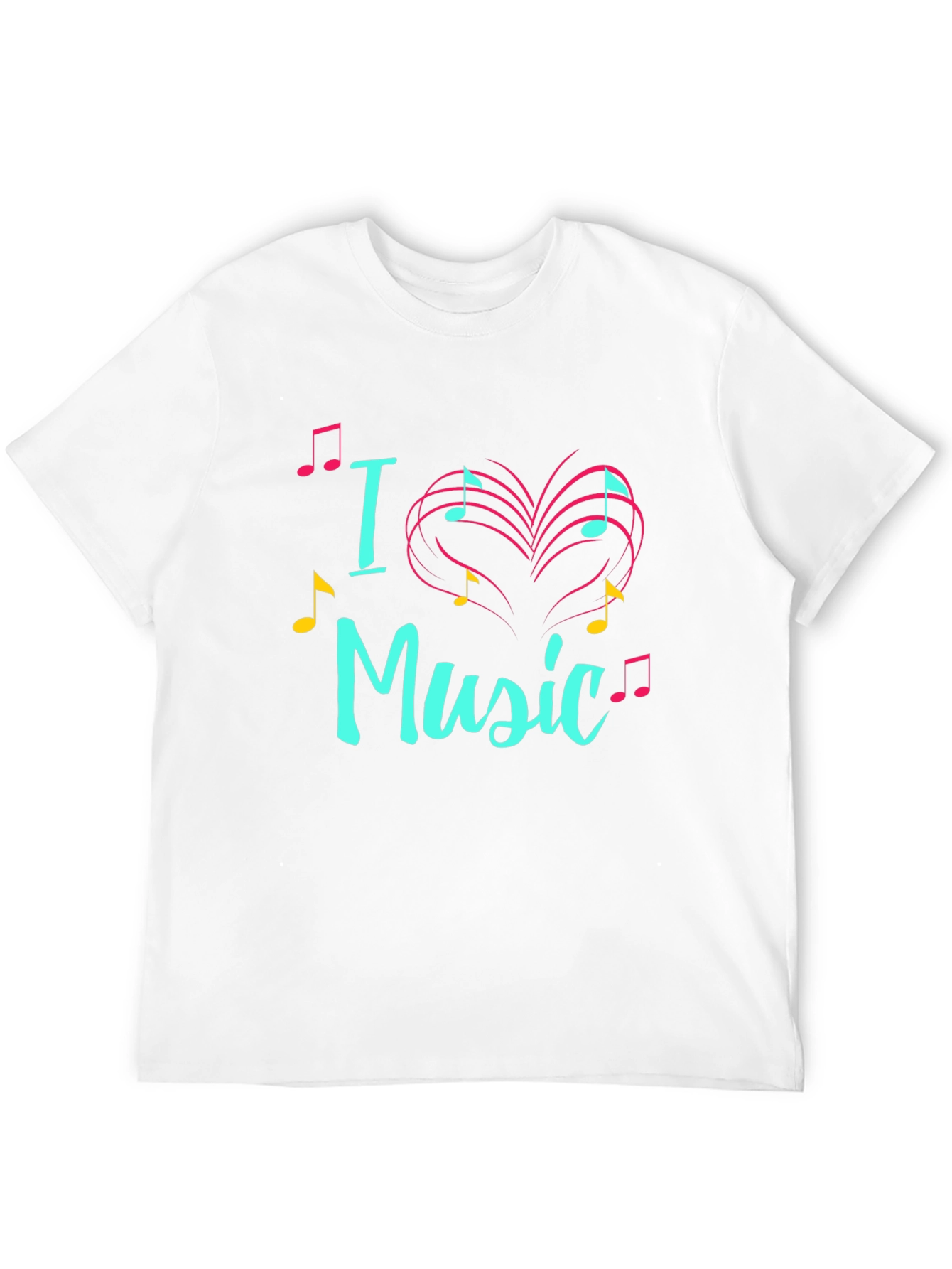 I Love Music T-Shirt Musical Heart Design
