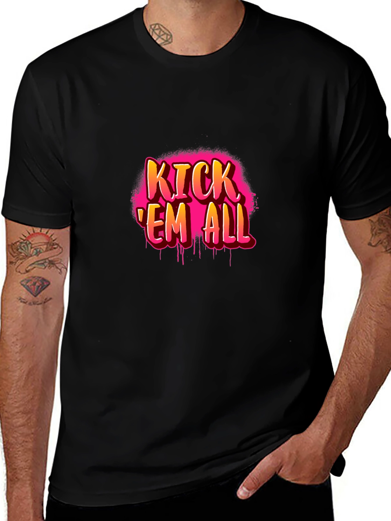 Kick Em All Graphic Tee - Edgy Streetwear