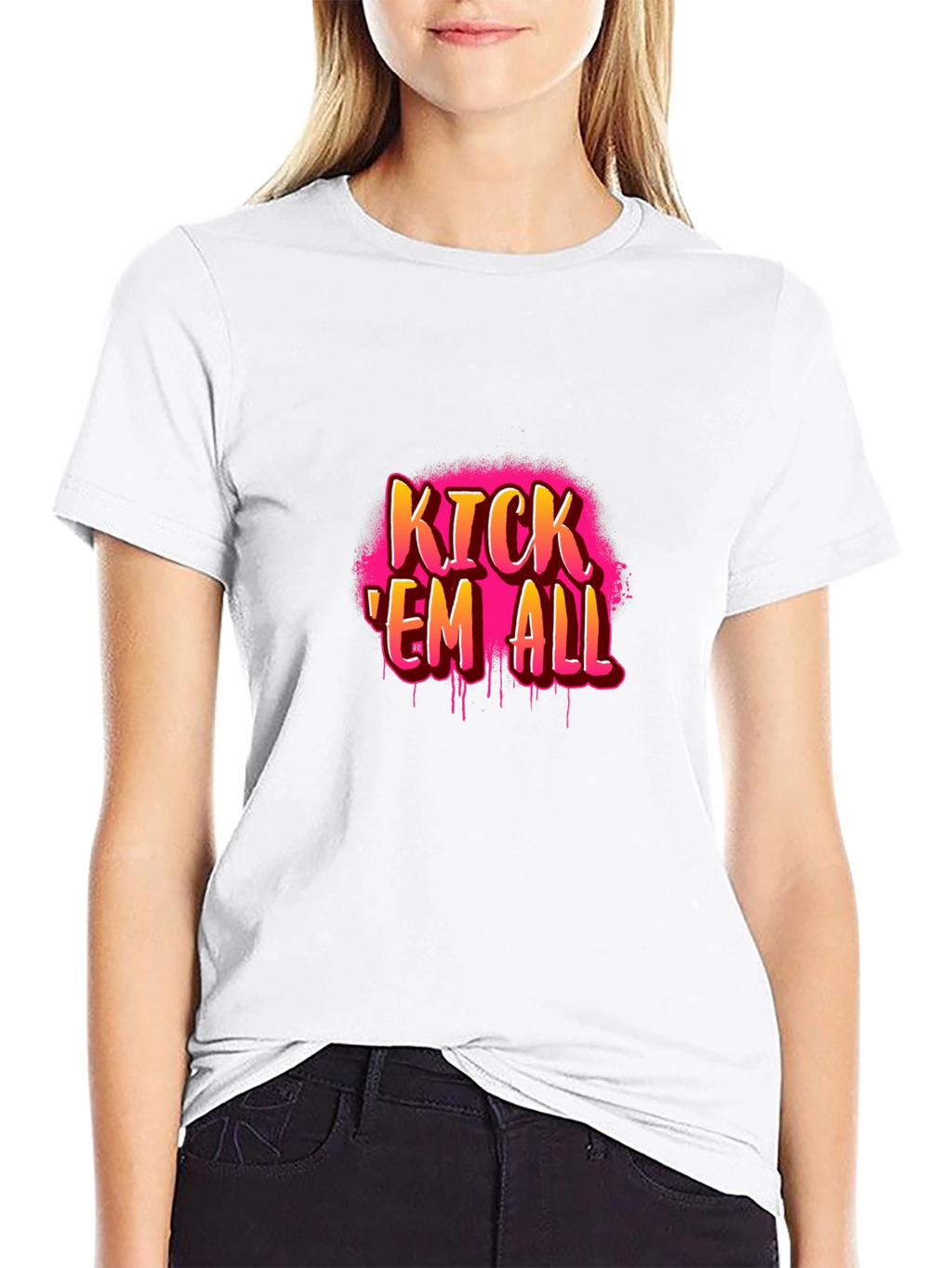 Kick Em All Graphic Tee - Edgy Streetwear