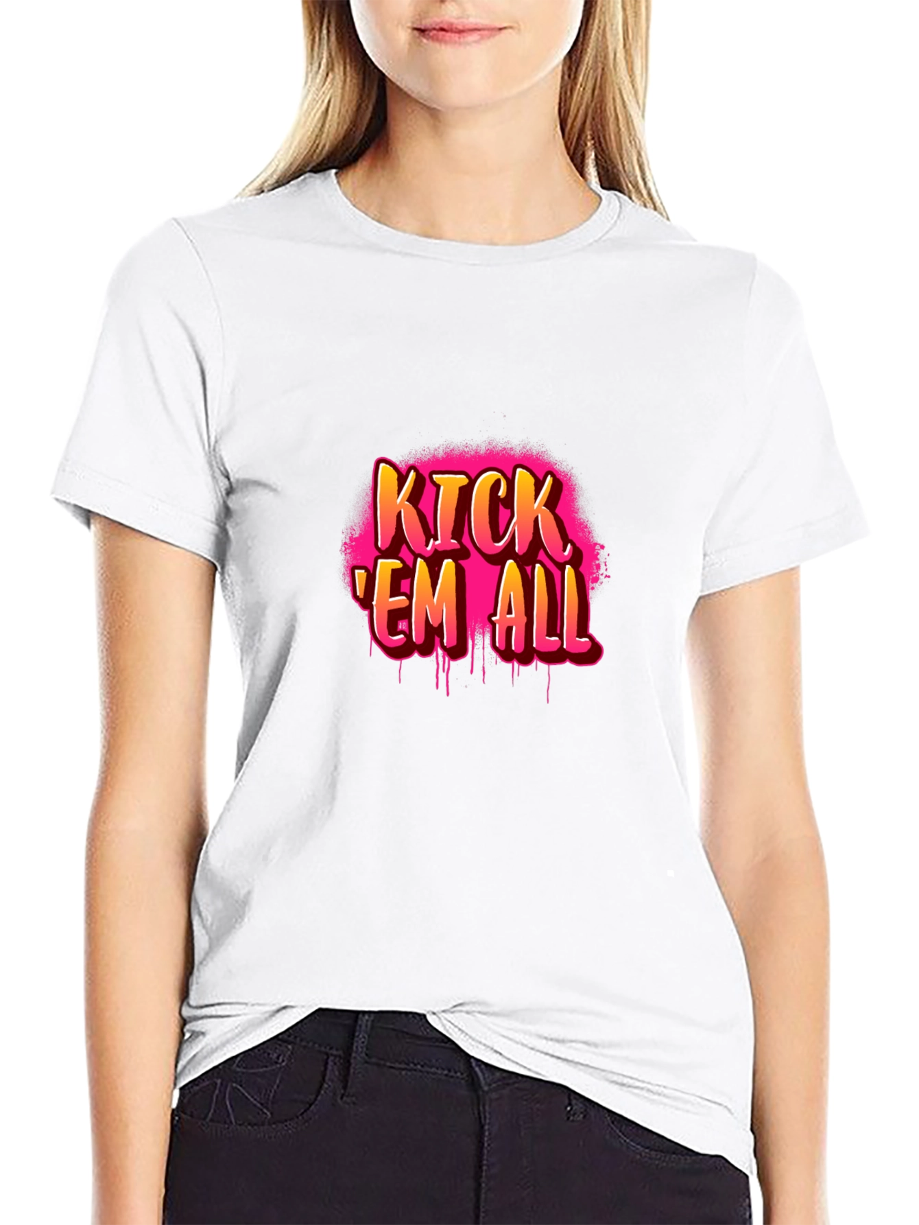 Kick Em All Graphic Tee - Edgy Streetwear