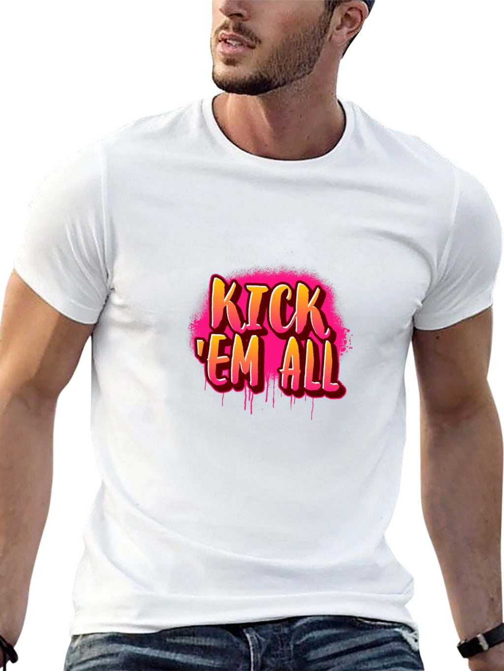 Kick Em All Graphic Tee - Edgy Streetwear