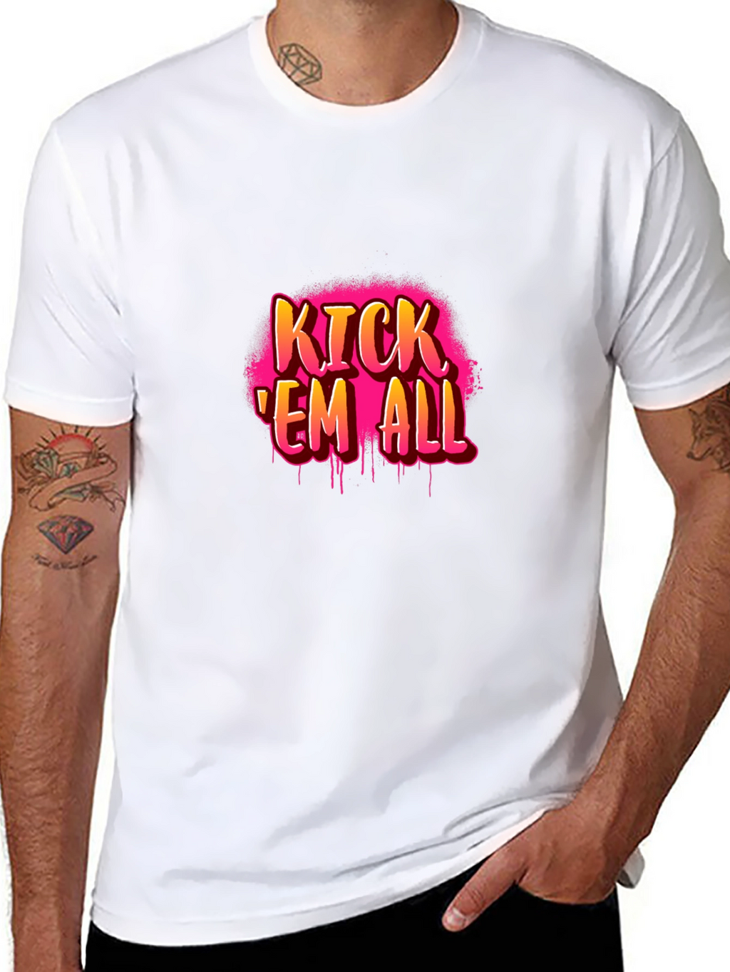 Kick Em All Graphic Tee - Edgy Streetwear