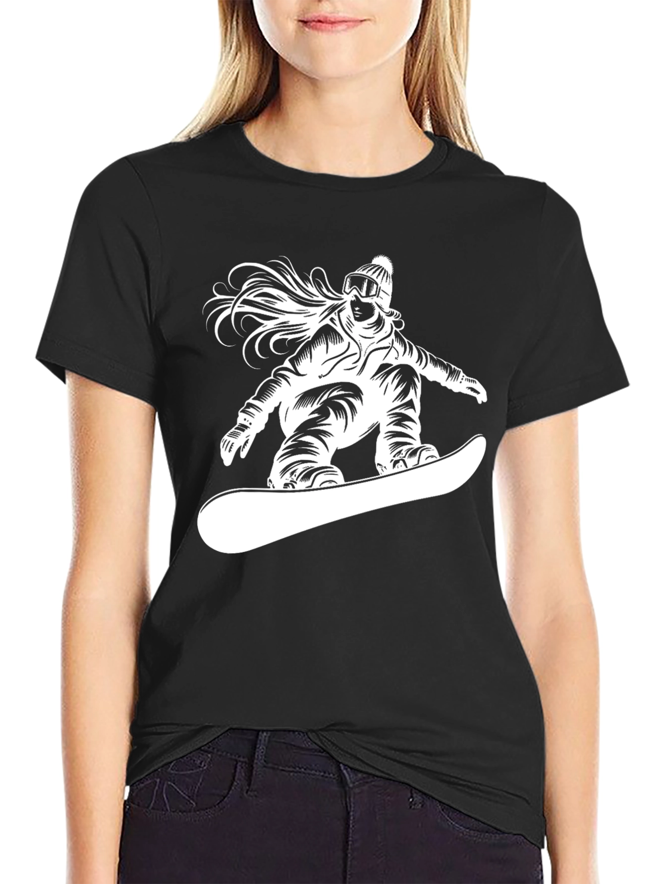 Snowboarder T-Shirt - Black Graphic Tee