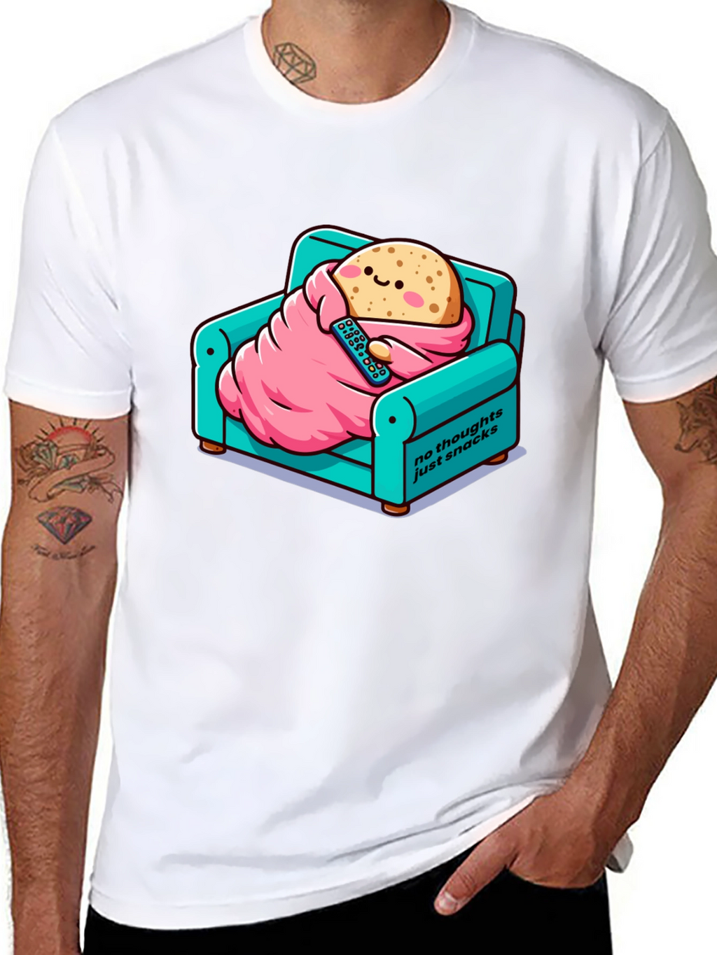 Snack Time T-Shirt: Cartoon Potato on Couch
