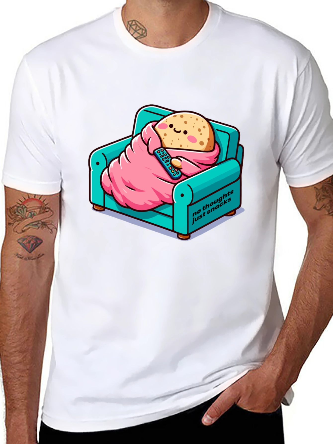 Snack Time T-Shirt: Cartoon Potato on Couch