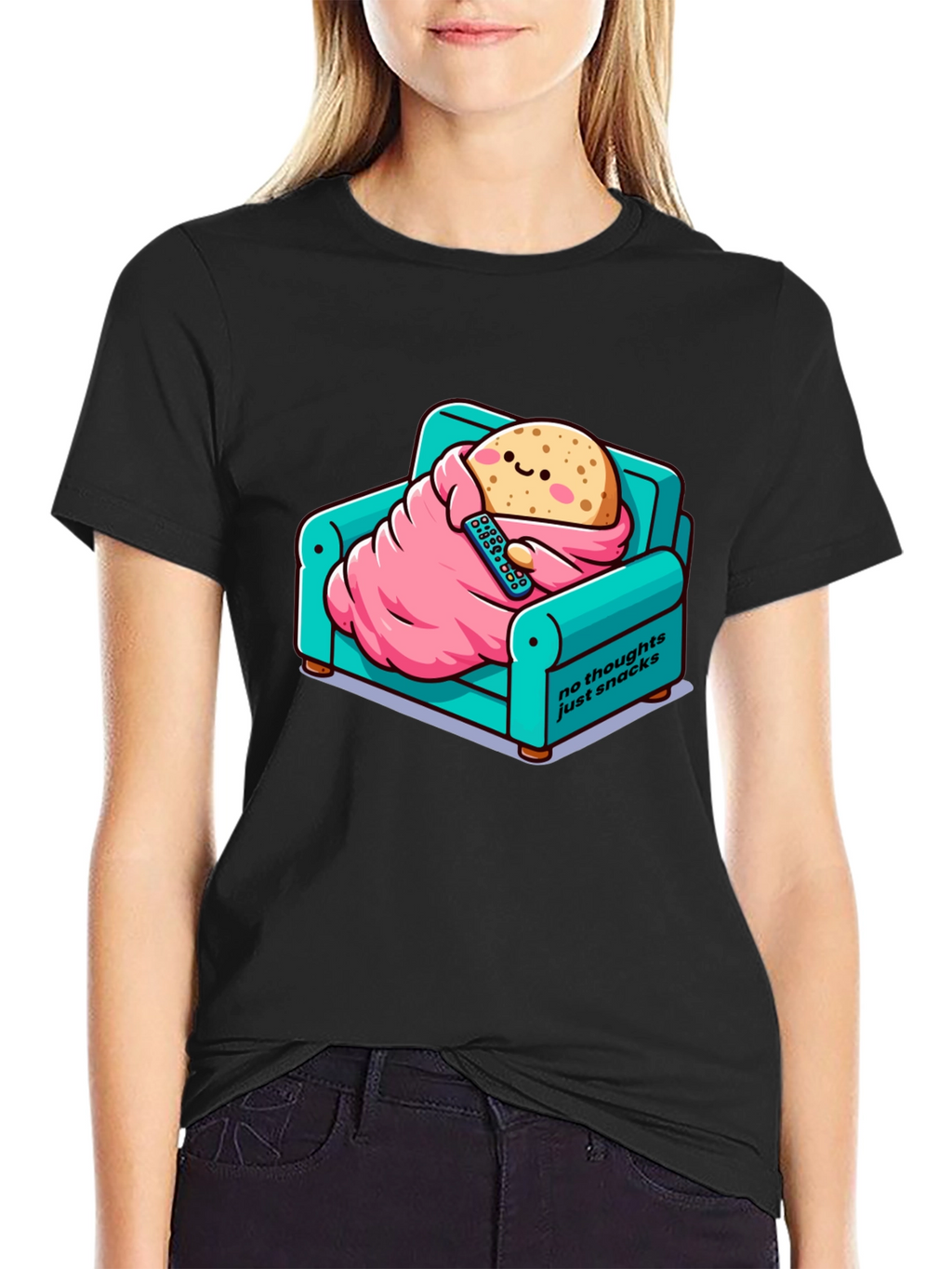 Snack Time T-Shirt: Cartoon Potato on Couch