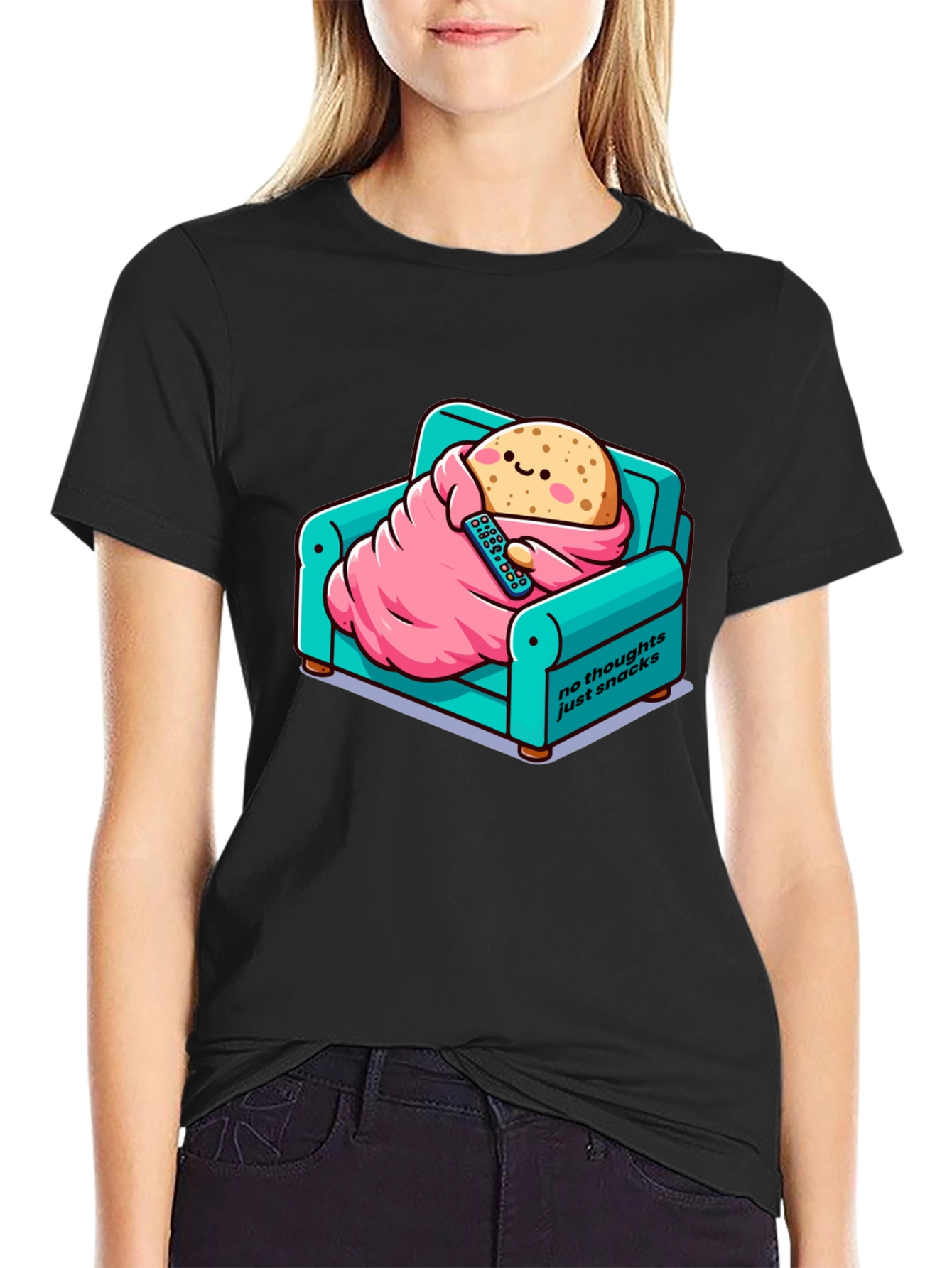 Snack Time T-Shirt: Cartoon Potato on Couch