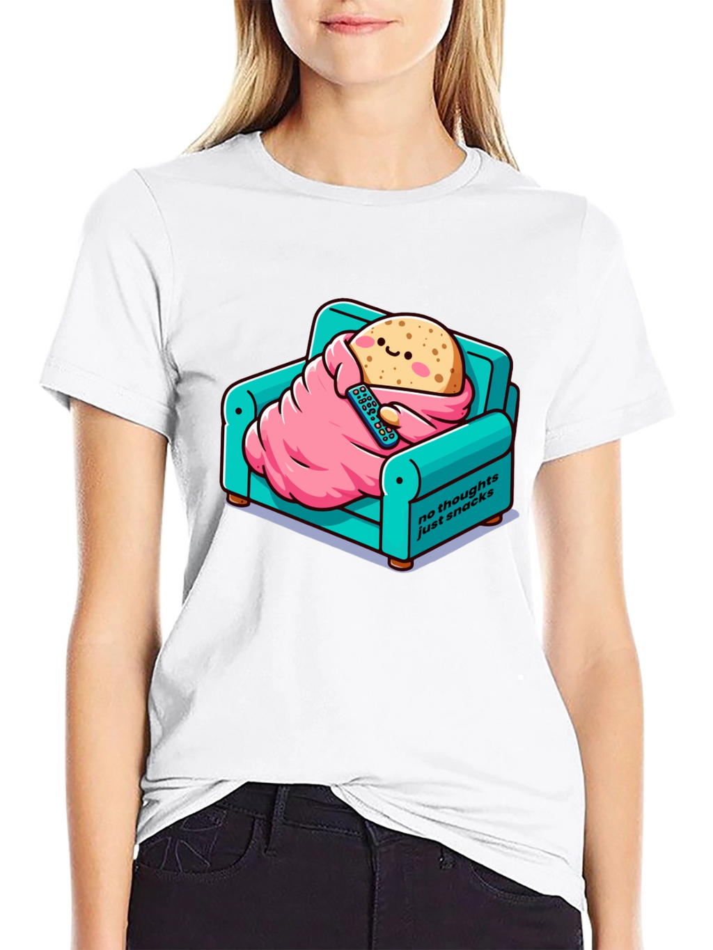 Snack Time T-Shirt: Cartoon Potato on Couch