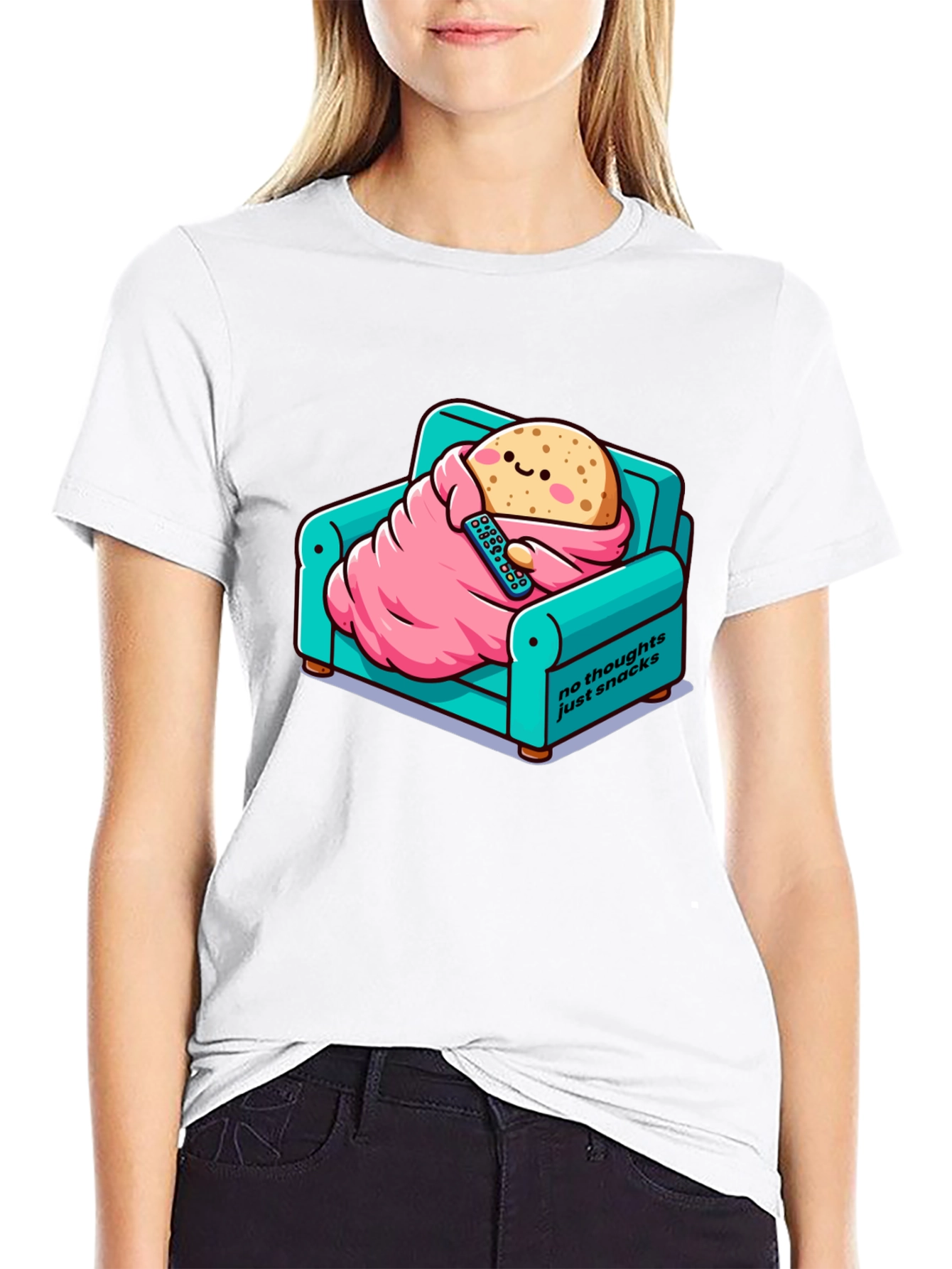 Snack Time T-Shirt: Cartoon Potato on Couch
