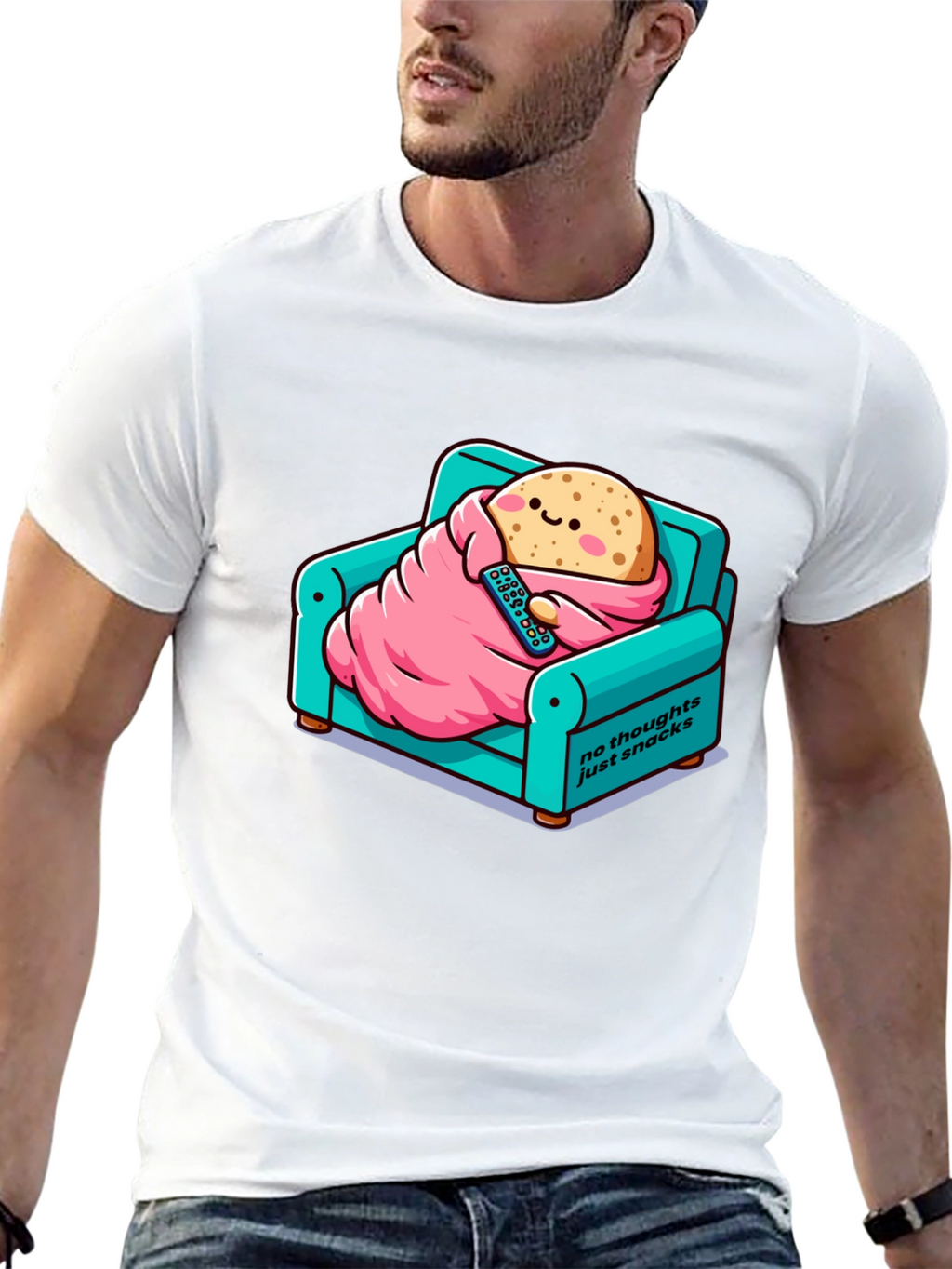 Snack Time T-Shirt: Cartoon Potato on Couch