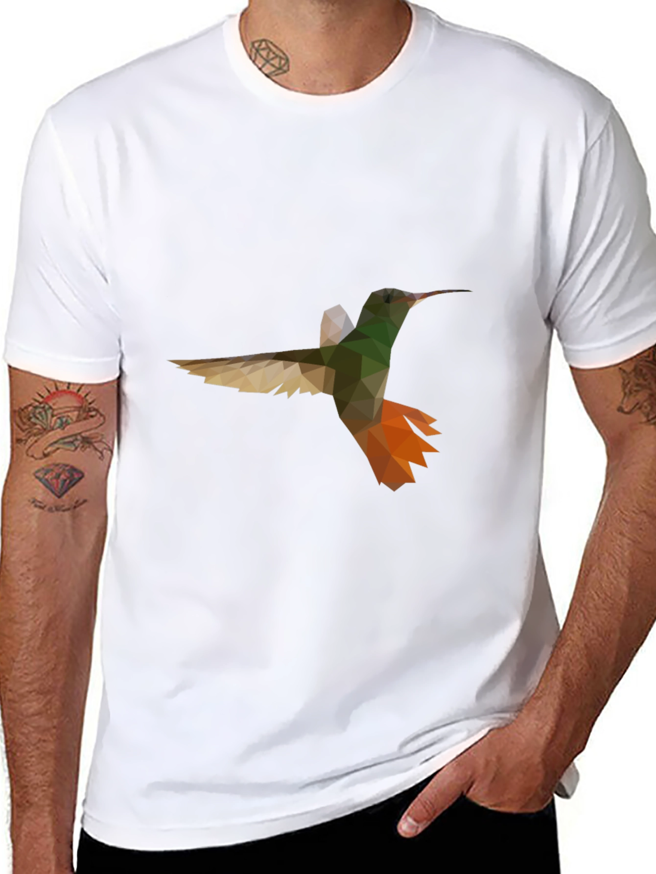 Geometric Hummingbird Graphic Tee