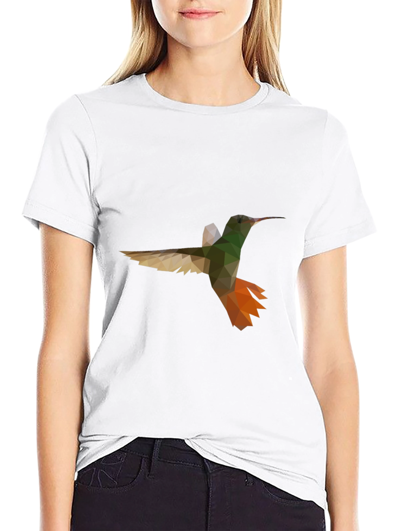 Geometric Hummingbird Graphic Tee