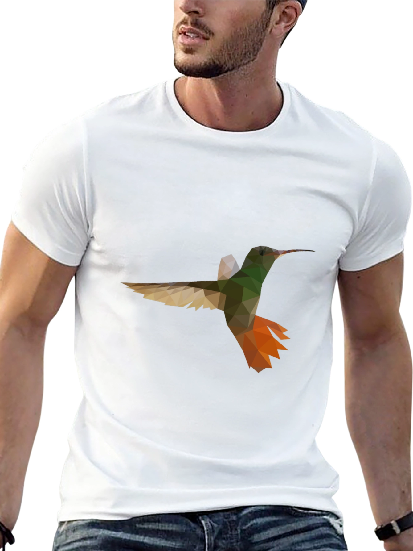 Geometric Hummingbird Graphic Tee
